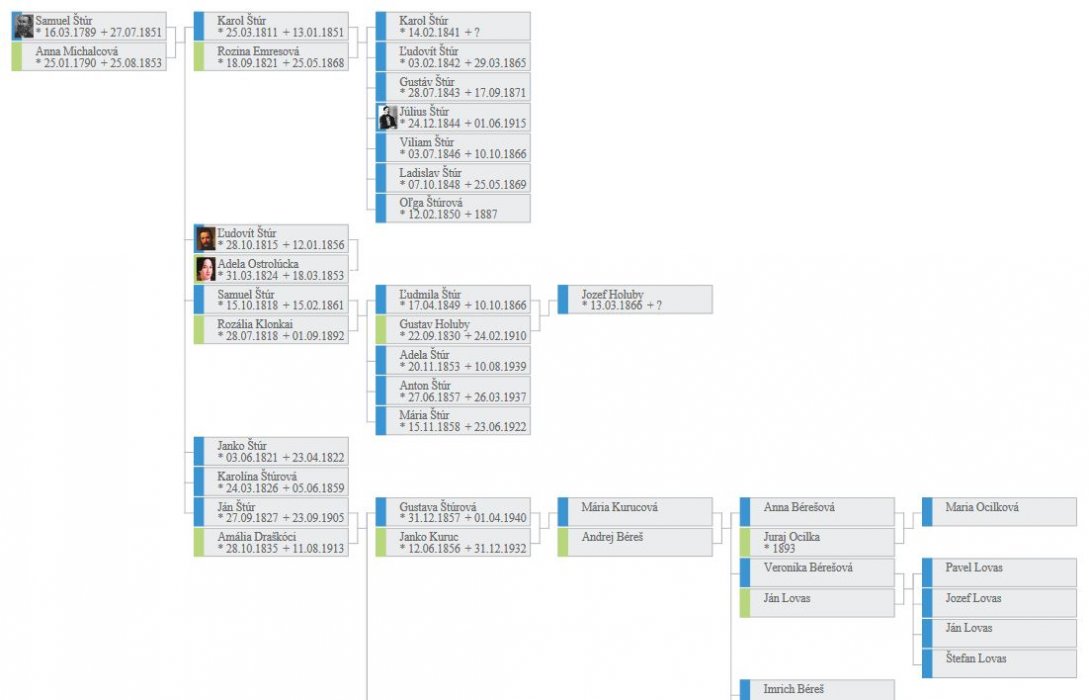 Zostava rodokmeňa Jacob